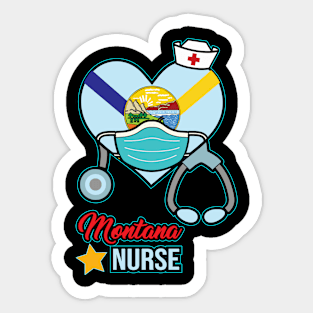 Montana Nurse  - Love RN LPN CNA State Nursing Gift Sticker